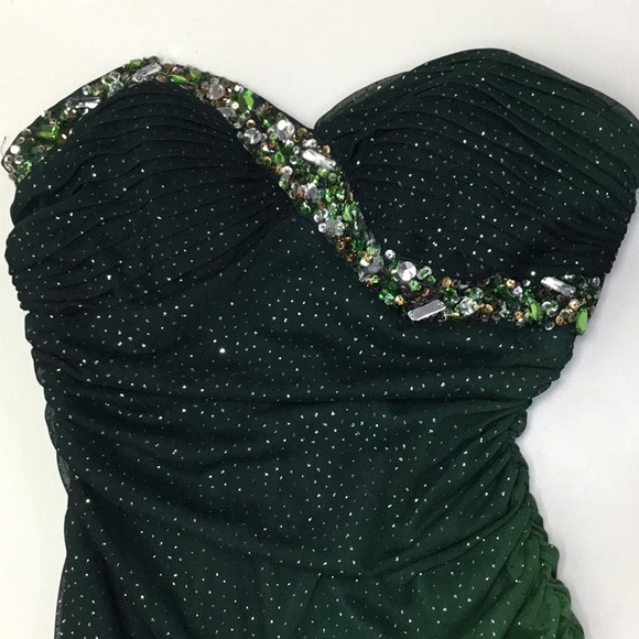 Blondie nites long  dress size 3 color green - Picture 3 of 7